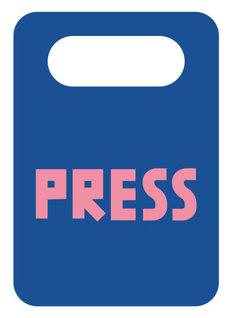 Journalism free pass badge, illustration, on a white background.のイラスト素材