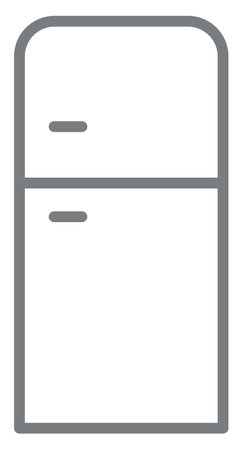 Grey refrigerator, illustration, on a white background.のイラスト素材
