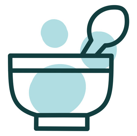Bowl and spoon, illustration, on a white background.のイラスト素材