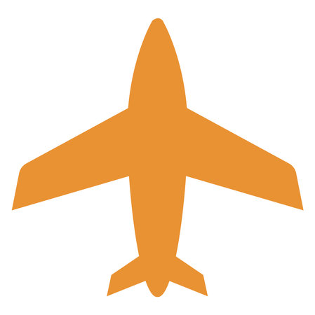 Orange plane, illustration, on a white background.のイラスト素材