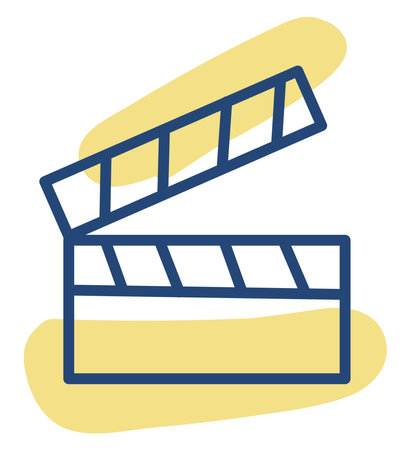 Movie board, illustration, on a white background.のイラスト素材