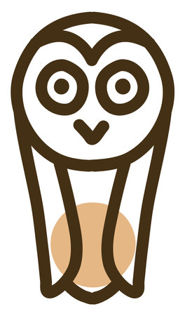 Owl with wings, illustration, on a white background.のイラスト素材