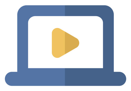 Movie set laptop, illustration, on a white background.のイラスト素材