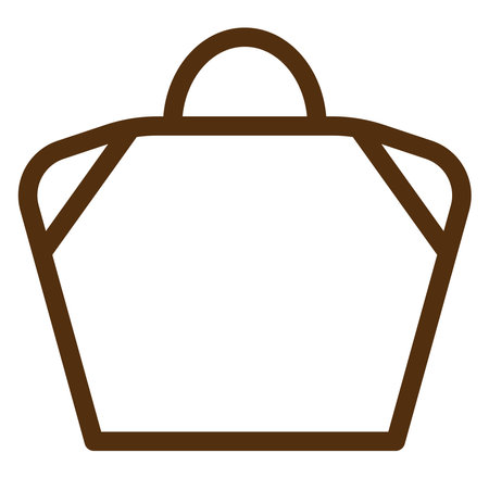 Womans brown handbag, illustration, vector on a white background.のイラスト素材