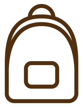 Brown school bag, illustration, vector on a white background.のイラスト素材