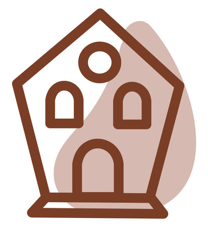 Interesting brown building, illustration, vector on a white background.のイラスト素材