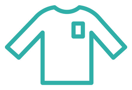 Long sleeved shirt with pocket, illustration, vector on a white background.のイラスト素材