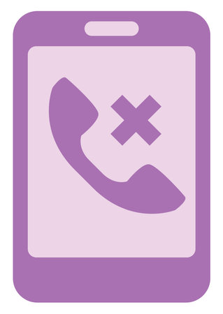 Missed phone call, illustration, vector on a white background.のイラスト素材