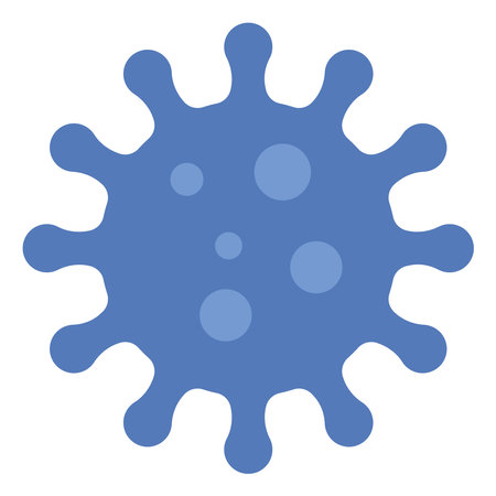 Blue microbe, illustration, vector on a white background.のイラスト素材