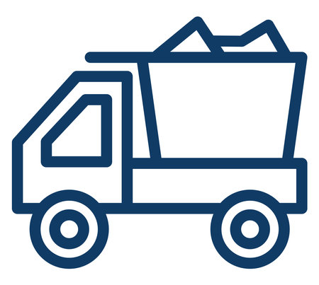 Dump truck, illustration, vector on a white background.のイラスト素材