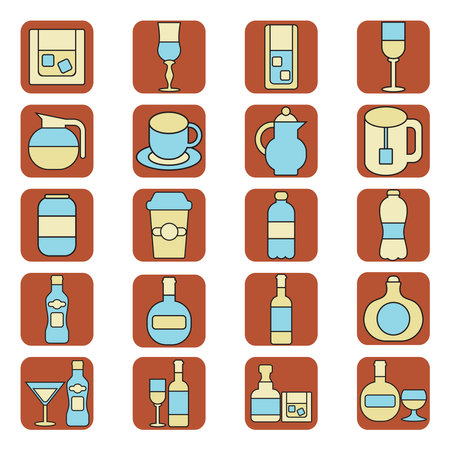 Drinks at the bar, illustration, vector on a white background.のイラスト素材