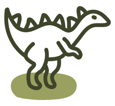 Green allosaurus, illustration, vector on a white background.のイラスト素材