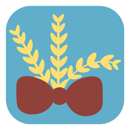Laurel branch with red bow, illustration, vector on a white background.のイラスト素材