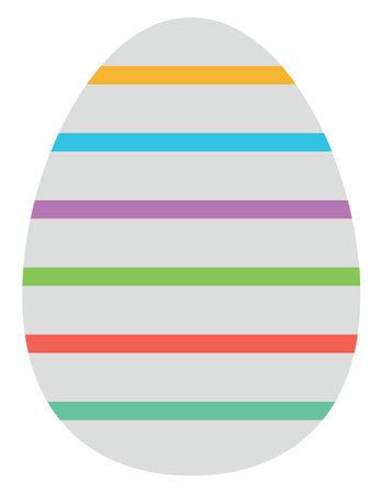 White egg with stripes, illustration, vector on a white background.のイラスト素材
