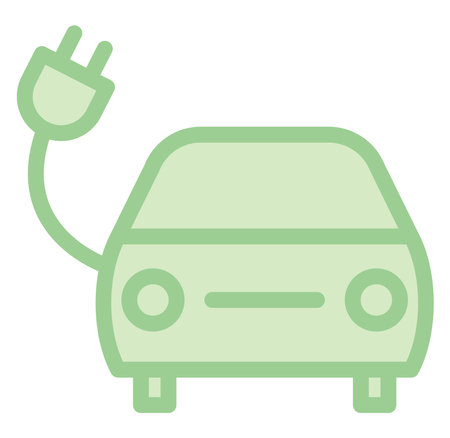 Eco green car, illustration, vector on a white background.のイラスト素材