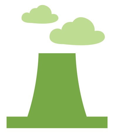 Green factory, illustration, vector on a white background.のイラスト素材