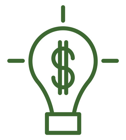 Money bulb, illustration, vector on a white background.のイラスト素材