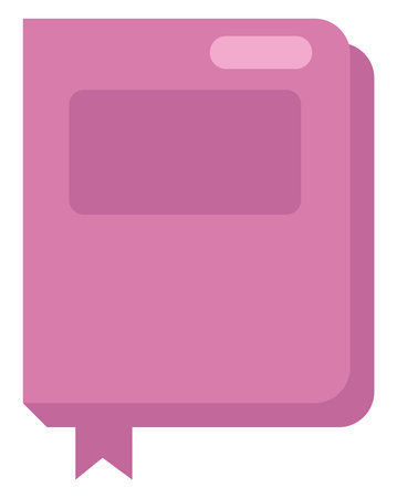 Pink school book, illustration, vector on a white background.のイラスト素材