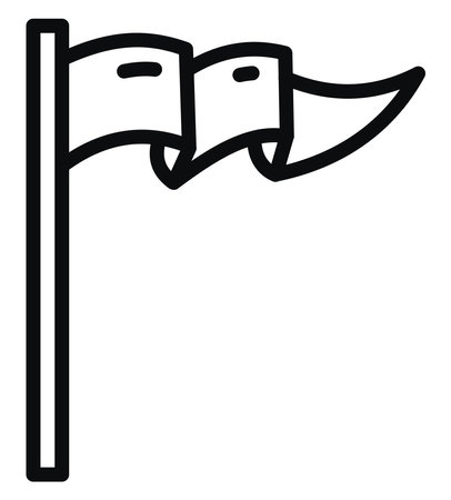 Long wavy white flag, illustration, vector on a white background.のイラスト素材