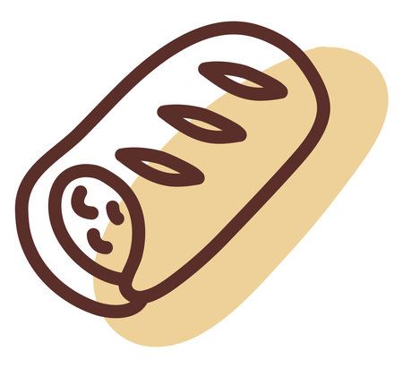 Delicious shawarma, illustration, vector on a white background.のイラスト素材