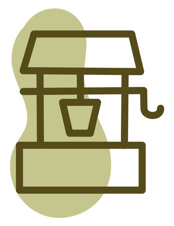 Garden well, illustration, vector on a white background.のイラスト素材