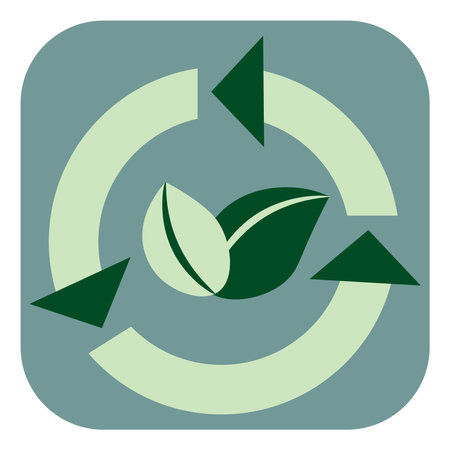 Green arrows with leaves, illustration, vector on a white background.のイラスト素材