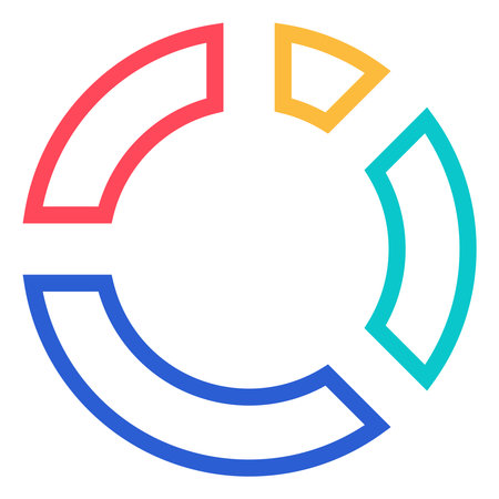 Colorful circle graph, illustration, vector on a white background.
