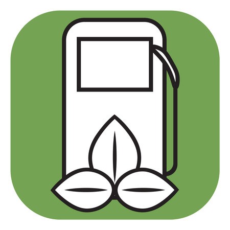 Gas Pump with leaf, illustration, vector on a white background.のイラスト素材