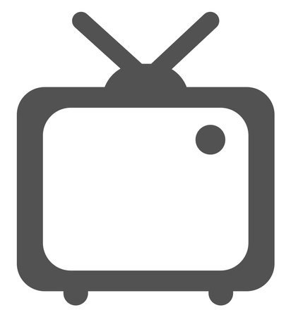Grey TV, illustration, vector on a white background.のイラスト素材