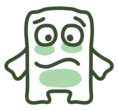 Worried monster, illustration, vector on a white background.のイラスト素材
