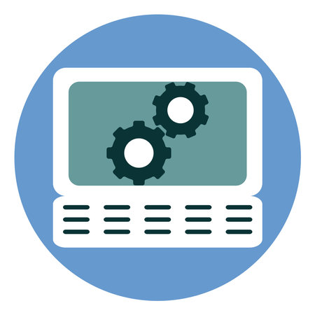 Laptop settings, illustration, vector on a white background.のイラスト素材