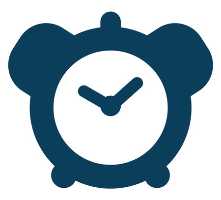 Blue alarm clock, illustration, vector on a white background.のイラスト素材