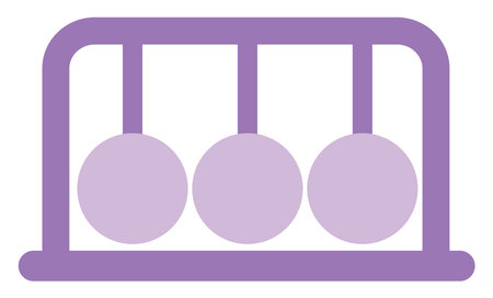 Purple newtons craddle, illustration, vector on a white background.のイラスト素材