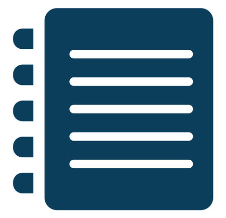 Blue copybook, illustration, vector on a white background.のイラスト素材