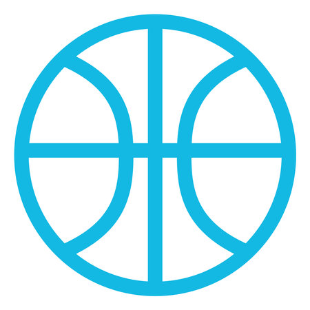 Blue basketball ball, illustration, vector on a white background.のイラスト素材