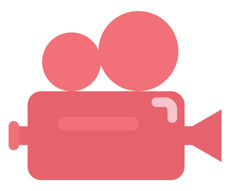 Red film camera, illustration, vector on a white background.のイラスト素材