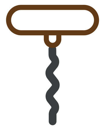 Old corkscrew, illustration, vector on a white background.のイラスト素材