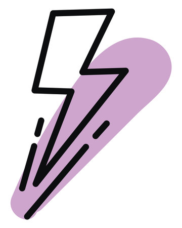 Purple lightning, illustration, vector on a white background.のイラスト素材