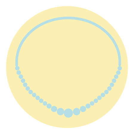 Blue pearl necklace,illustration, vector, on a white background.のイラスト素材