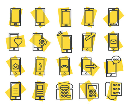 Phone communication, illustration, vector on a white background.のイラスト素材