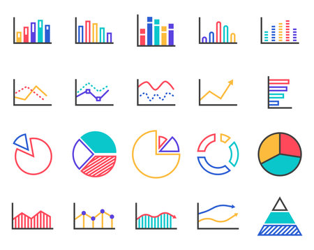 Business graphs, illustration, vector on a white background.のイラスト素材