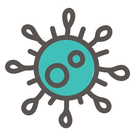 Light blue virus, illustration, vector, on a white background.のイラスト素材