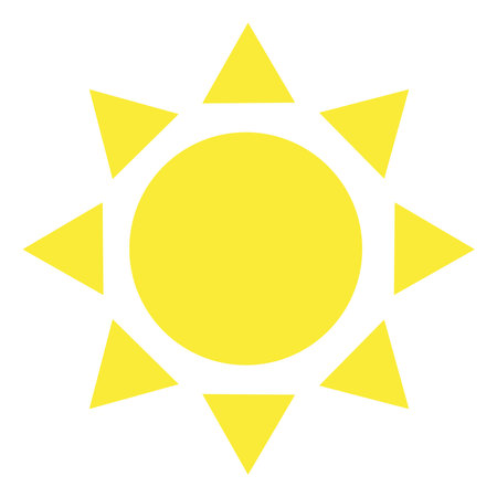 Yellow sun, illustration, vector, on a white background.のイラスト素材
