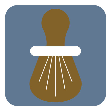 Old brown shaving brush, illustration, vector, on a white background.のイラスト素材