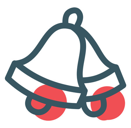 Christmas bells, illustration, vector, on a white background.のイラスト素材