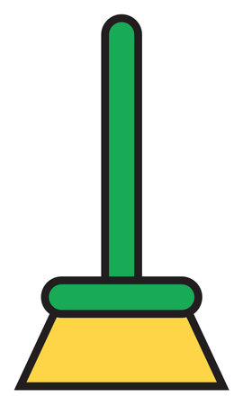 Cleaning broom, illustration, vector, on a white background.のイラスト素材