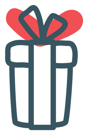 Christmas present, illustration, vector, on a white background.のイラスト素材