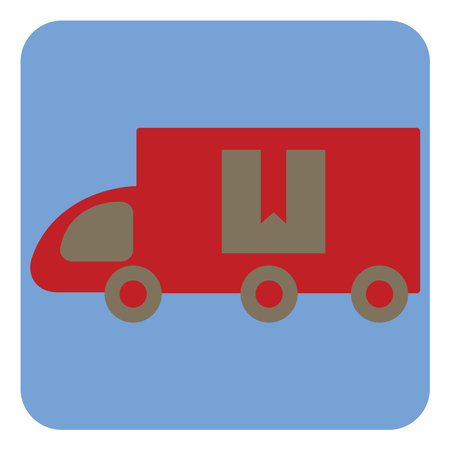 Shipping truck, illustration, vector, on a white background.のイラスト素材