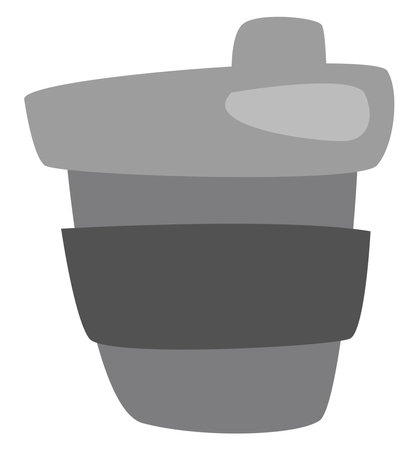 Hot coffee to go, illustration, vector, on a white background.のイラスト素材