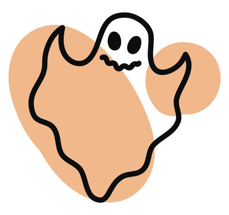 Halloween ghost, illustration, vector, on a white background.